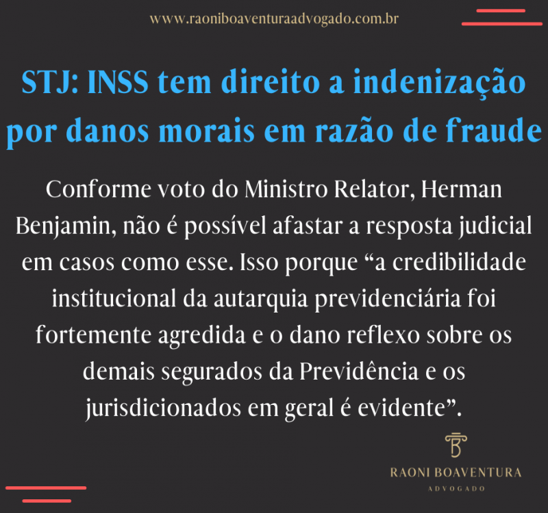 STJ: INSS tem direito a indenização por danos morais em razão de fraude