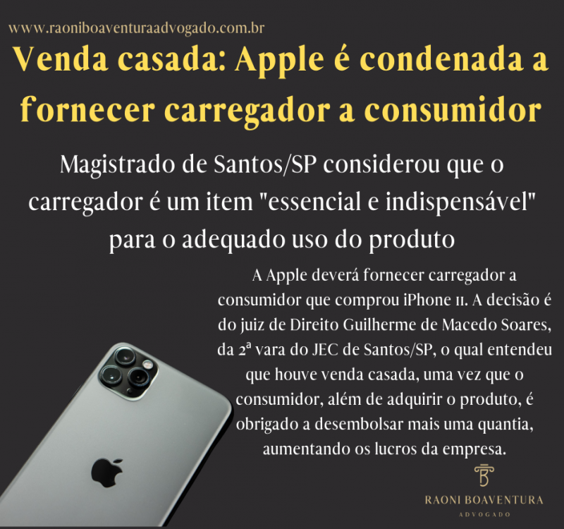 Apple é condenada a fornecer carregador a consumidor 